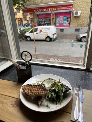 The view out over the street ☀️  at Flax in Malmo