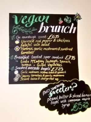 Vegan options at Cosy Time in York