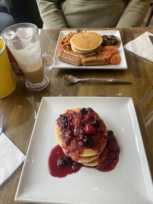 Vegan breakfast pancake & mixed berry   at Yanto's Pancake House in Gloucester