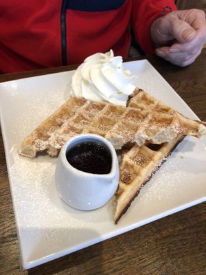 Waffles and Maple syrup at Yanto's Pancake House in Gloucester
