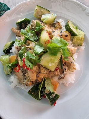 Vegan zucchini curry at Jazzköket in Ostersund