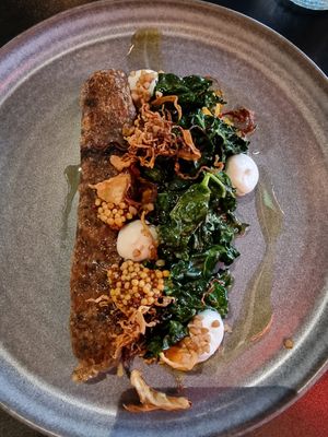 Sausage made out of mushrooms at Jazzköket in Ostersund