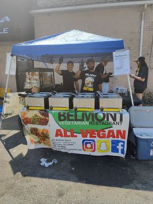 At Start Street Art Fair! :) at Belmont Vegetarian Restaurant in Worcester