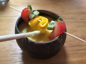 Orange slush at The Eating Gorilla in Penrhyndeudraeth