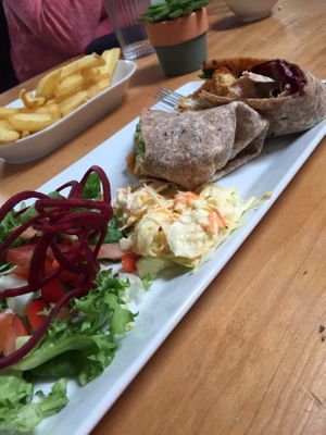 BBQ chicken wrap at The Eating Gorilla in Penrhyndeudraeth