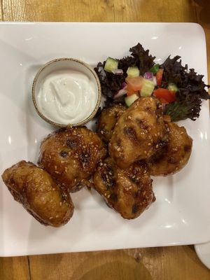 Cauliflower wings baked in sticky BBQ sauce at The Eating Gorilla in Penrhyndeudraeth