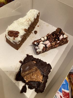 Carrot cake, rocky road, peanut butter and chocolate brownie  at The Eating Gorilla in Penrhyndeudraeth