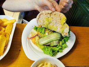 Falafel burger at The Eating Gorilla in Penrhyndeudraeth