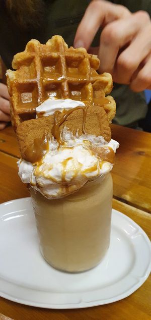 Banana Biscoff milkshake at The Eating Gorilla in Penrhyndeudraeth
