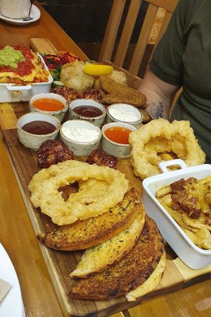 Sharing platter at The Eating Gorilla in Penrhyndeudraeth