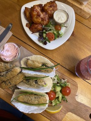 Fishless Tacos and Cauliflower Wings  at The Eating Gorilla in Penrhyndeudraeth