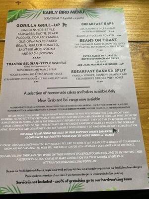 Breakfast Menu   at The Eating Gorilla in Penrhyndeudraeth