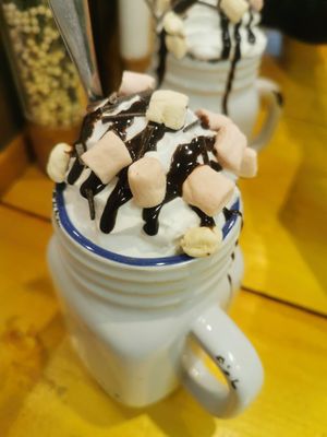 Hot chocolate with coconut milk at The Eating Gorilla in Penrhyndeudraeth