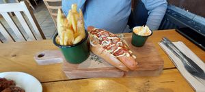 Not dog at The Eating Gorilla in Penrhyndeudraeth