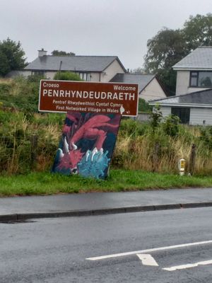This is the village sign if you're driving there! at The Eating Gorilla in Penrhyndeudraeth