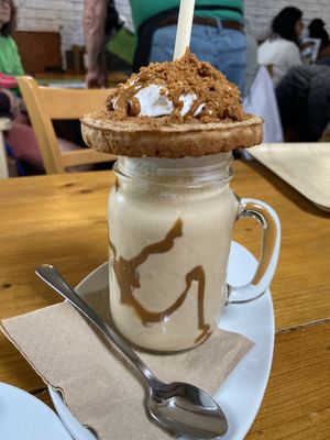 Biscoff Banana Waffle Shake   at The Eating Gorilla in Penrhyndeudraeth