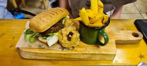 Gluten free gorilla filler burger at The Eating Gorilla in Penrhyndeudraeth