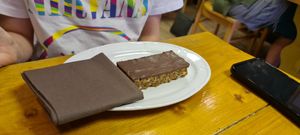 Gluten free chocolate flapjack at The Eating Gorilla in Penrhyndeudraeth
