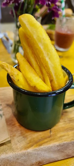 Cup of chips at The Eating Gorilla in Penrhyndeudraeth
