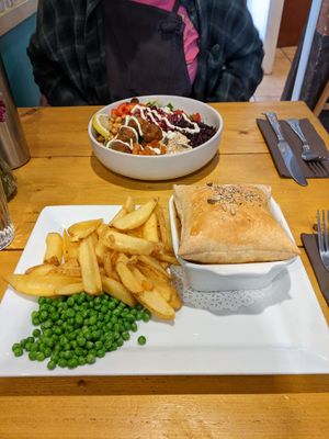 Pie and chips at The Eating Gorilla in Penrhyndeudraeth