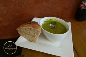 Mint pea soup at The Eating Gorilla in Penrhyndeudraeth