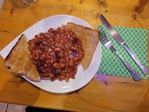 Mixed Beans on Toast at The Eating Gorilla in Penrhyndeudraeth