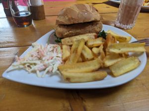 Chicken burger at The Eating Gorilla in Penrhyndeudraeth