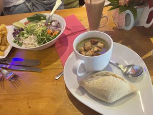 Home Made Soup and Nourish Bowl  at The Eating Gorilla in Penrhyndeudraeth