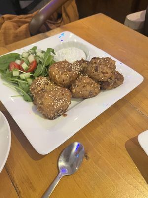 Cauliflower Bites with Satay Saucee  at The Eating Gorilla in Penrhyndeudraeth