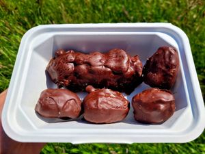 Homemade Chocolate Shortbread and Homemade Peanut Butter & Chocolate Medjool Dates at The Eating Gorilla in Penrhyndeudraeth