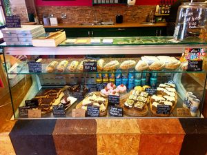 Bakes Display July 2025. at The Eating Gorilla in Penrhyndeudraeth