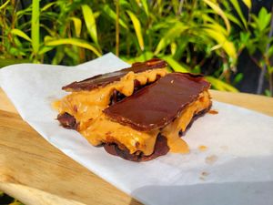 Homemade Date, Peanut Butter and Chocolate Bar. at The Eating Gorilla in Penrhyndeudraeth