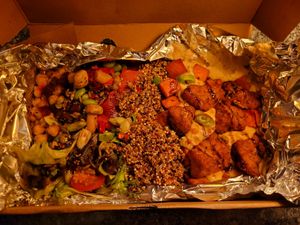 Autumn Buddah Bowl with Tofu (Takeaway). at The Eating Gorilla in Penrhyndeudraeth