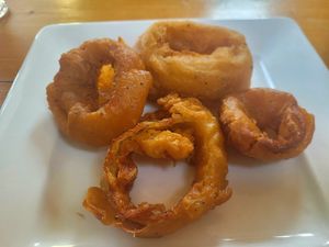 Onion Rings. at The Eating Gorilla in Penrhyndeudraeth