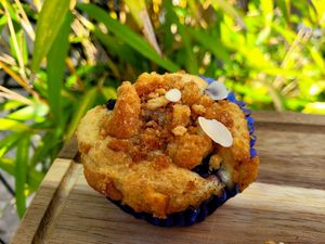 Almond & Blueberry Crumble Muffin. at The Eating Gorilla in Penrhyndeudraeth