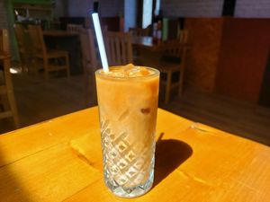Iced Oat Latte. at The Eating Gorilla in Penrhyndeudraeth