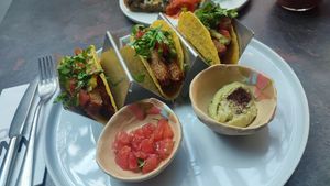 OMM tacos (fake chicken) at OMM INN in Eskisehir