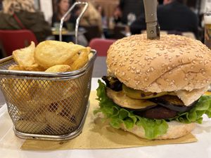 Vegan burgerr  at Da Michele in Venice