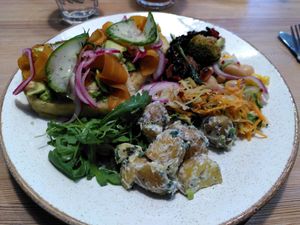 Vegan salmon open sandwich (September 2021) at Ty Medi in Machynlleth