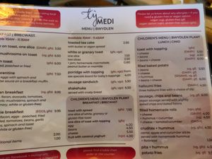 Menu page 2 (Feb 2025) at Ty Medi in Machynlleth