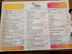 June 2025 Menu (Summer Menu) at Ty Medi in Machynlleth