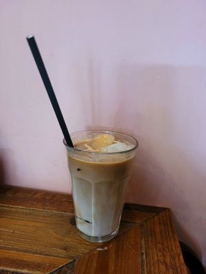 Oat Iced Latte at Ty Medi in Machynlleth