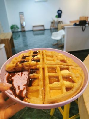 Vegan waffles 😌 at Casa Animal Antiespecista in Playa Del Carmen