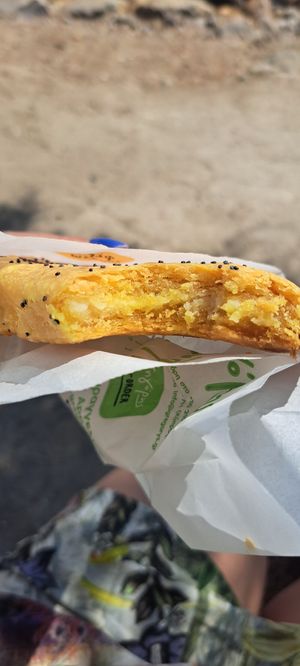 Vegan cheese pie at Gregory's in Milos