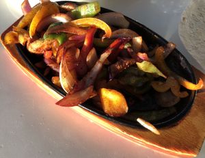 Vegan fajitas at Picasso on the Beach in Naxos