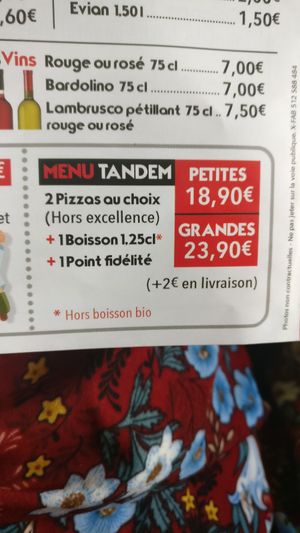 Promo valable pour pizza vegan at Pizza Panorama in Castanet-tolosan