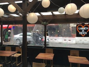Outdoor dining at EAK Ramen in New York City