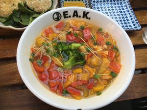 Vegan dish at EAK Ramen in New York City