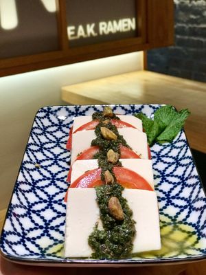 Tofu Caprese at EAK Ramen in New York City