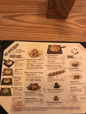 Menu at EAK Ramen in New York City